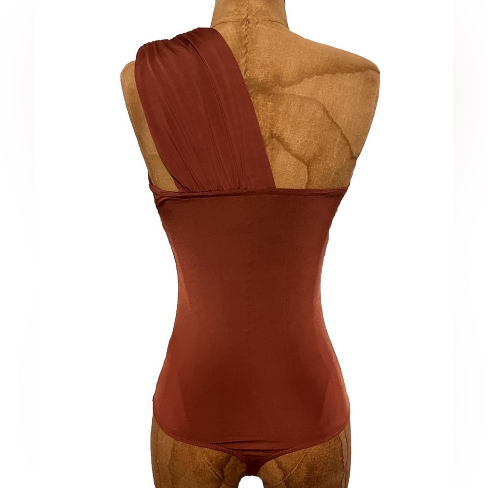 Express Rust One-Shoulder Bodysuit Like New! S - Picture 5 of 8